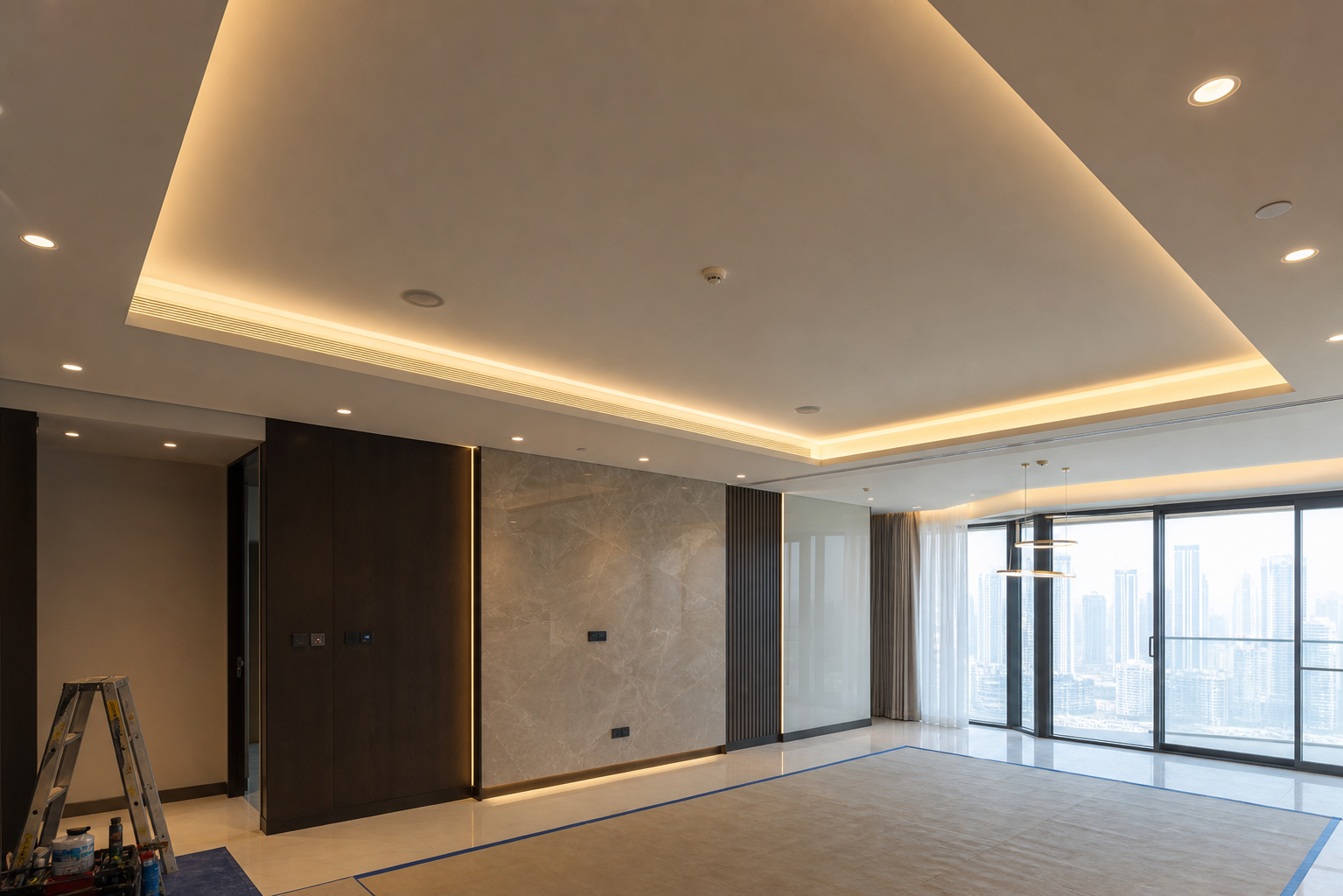 False ceiling and lighting